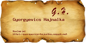 Gyorgyevics Hajnalka névjegykártya